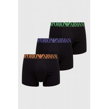 Emporio Armani Underwear boxeri 3-pack barbati, culoarea negru
