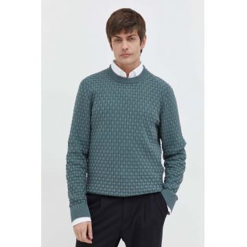 HUGO pulover de bumbac culoarea verde