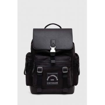 Karl Lagerfeld rucsac barbati, culoarea negru, mare, cu imprimeu