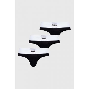 kust. slip din bumbac 3-pack culoarea negru