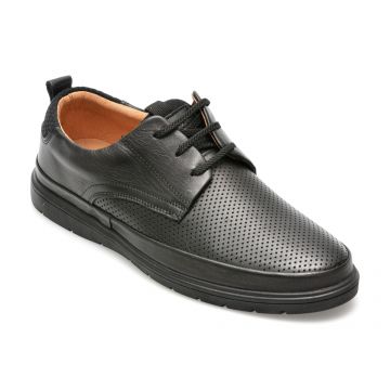 Pantofi OTTER negri, A20B, din piele naturala