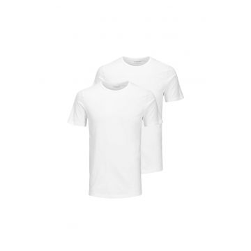 Set de tricouri cu decolteu la baza gatului - 2 piese - Alb optic