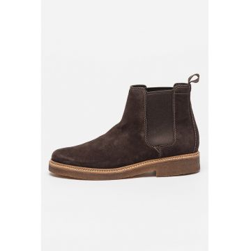 Ghete Chelsea de piele Clarkdale Easy - Maro