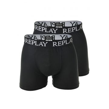 Set de boxeri cu banda logo - 2 perechi - Negru
