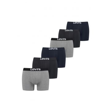 Set de boxeri cu banda logo in talie - 6 perechi - Negru/Gri/Albastru