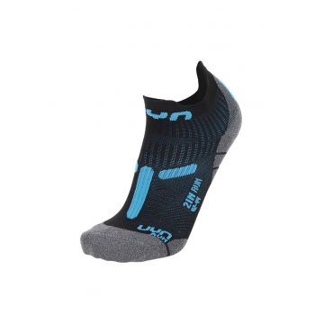 Sosete pana la glenza pentru alergare - Negru/Gri/Turcoaz