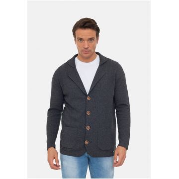 Cardigan cu guler si revere