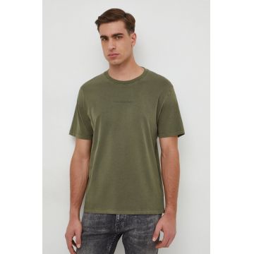 Pepe Jeans tricou din bumbac Dave Tee barbati, culoarea verde, cu imprimeu