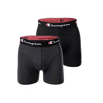 Set de boxeri cu banda logo - 2 perechi - Negru/Gri
