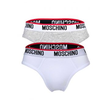Set de chiloti cu banda logo in talie - 2 perechi