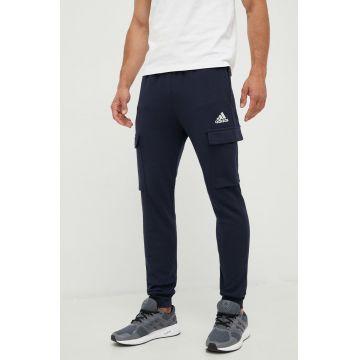 adidas pantaloni de trening barbati, culoarea albastru marin, neted