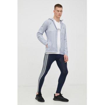 adidas Performance leggins de antrenament 3-stripes barbati, culoarea albastru marin, cu imprimeu
