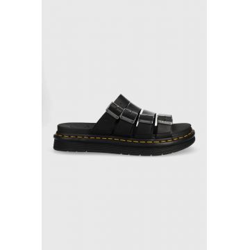 Dr. Martens șlapi de piele bărbați, culoarea negru DM27398001.Tate-Black.Bran