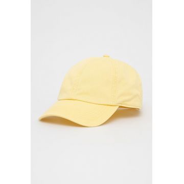 GAP șapcă din bumbac culoarea galben, neted