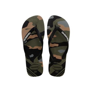 Havaianas slapi Top Camu barbati, culoarea verde