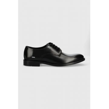 Karl Lagerfeld pantofi de piele Urano Iv barbati, culoarea negru