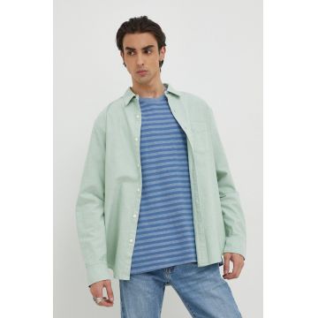 Levi's camasa din bumbac barbati, culoarea verde, cu guler clasic, regular