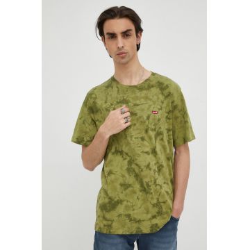 Levi's tricou din bumbac culoarea verde, modelator