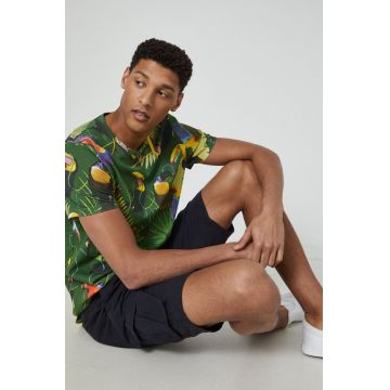 Medicine tricou din bumbac culoarea verde, modelator
