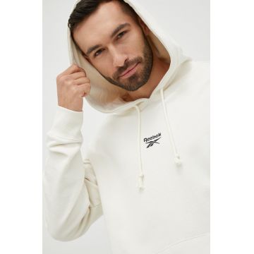 Reebok Classic hanorac de bumbac barbati, culoarea bej, neted