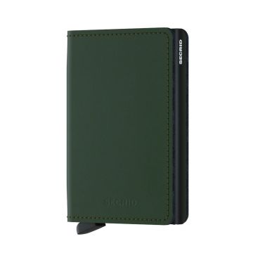 Secrid Portofel de piele bărbați, culoarea verde SM.GREEN.BLACK-Green.Blac