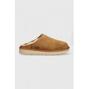 UGG papuci din piele întoarsă M Classic Slip-on culoarea maro 1129290-CHE
