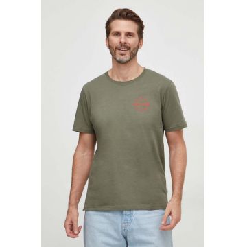 Pepe Jeans tricou din bumbac barbati, culoarea verde, cu imprimeu