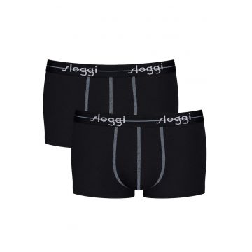 Set de boxeri cu banda logo in talie - 2 perechi - Negru