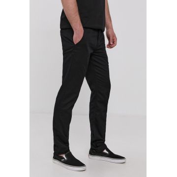 Vans pantaloni bărbați, culoarea negru, mulat VN0A5FJ7BLK1-Black