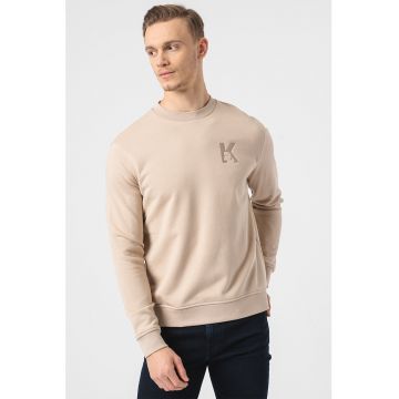 Bluza de trening cu logo pe piept - Bej -