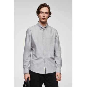 Camasa Oxford de bumbac cu buzunar pe piept