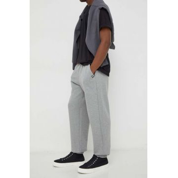 G-Star Raw pantaloni de trening din bumbac culoarea gri, melanj