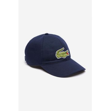 Lacoste șapcă de baseball din bumbac culoarea bleumarin, cu imprimeu