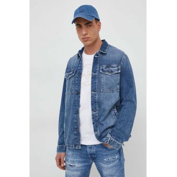 Pepe Jeans geacă din denim Luka Stencil bărbați, de tranziție