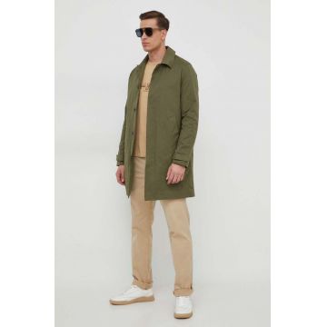 Pepe Jeans trenci Valerio barbati, culoarea verde, de tranzitie