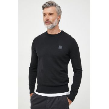 BOSS pulover din amestec de cașmir CASUAL bărbați, culoarea negru, light 50471343