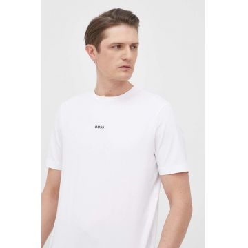 BOSS tricou Boss Casual barbati, culoarea alb, neted