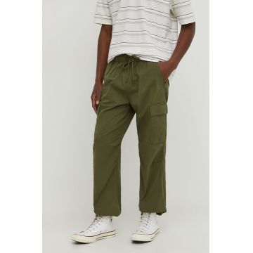Hollister Co. pantaloni barbati, culoarea verde, drept