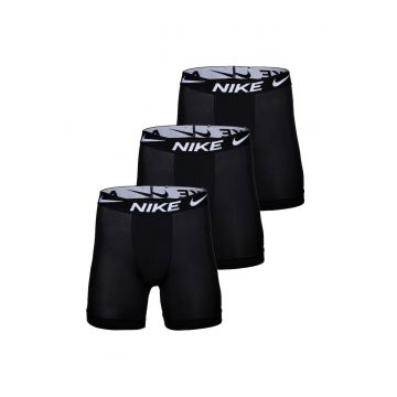 Set de boxeri cu banda logo in talie - 3 perechi - Negru