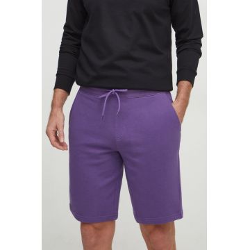 United Colors of Benetton pantaloni scurti din bumbac culoarea violet
