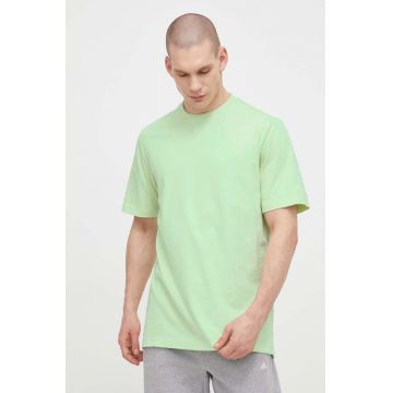 adidas tricou din bumbac barbati, culoarea verde, neted