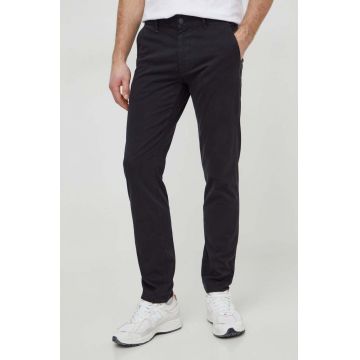 Boss Orange pantaloni barbati, culoarea negru, mulata