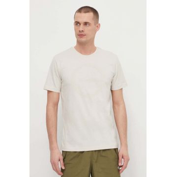 EA7 Emporio Armani tricou din bumbac barbati, culoarea bej, cu imprimeu