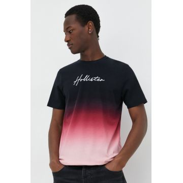 Hollister Co. tricou din bumbac barbati, culoarea roz, modelator
