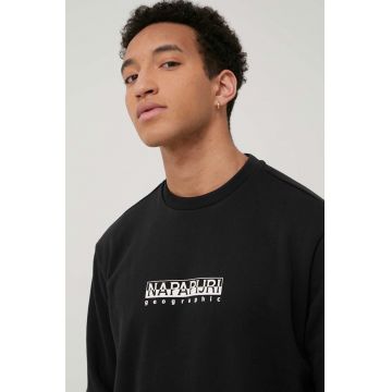 Napapijri bluză bărbați, culoarea negru, cu imprimeu NP0A4GBF0411-001