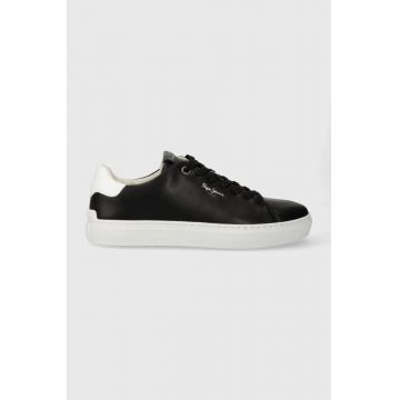 Pepe Jeans sneakers din piele PMS00007 culoarea negru, CAMDEN BASIC M Pepe Jeans sneakers din piele PMS00007 culoarea negru, CAMDEN BASIC M