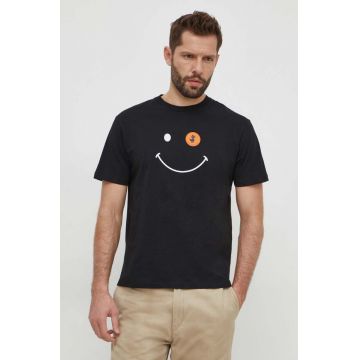 Save The Duck tricou din bumbac barbati, culoarea negru, cu imprimeu