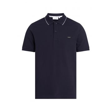 Tricou polo slim fit din material pique