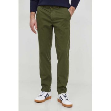 United Colors of Benetton pantaloni barbati, culoarea verde, drept