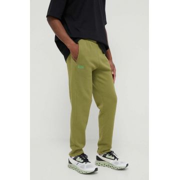 American Vintage pantaloni de trening culoarea verde, neted